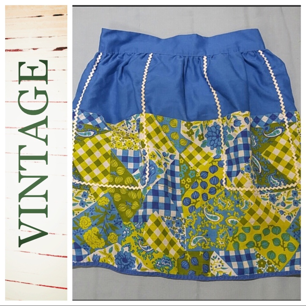 Vintage Blue Floral Apron
